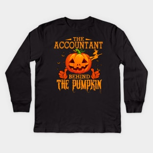 Mens The CHEF Behind The Pumpkin T shirt Funny Halloween T Shirt_ACCOUNTANT Kids Long Sleeve T-Shirt